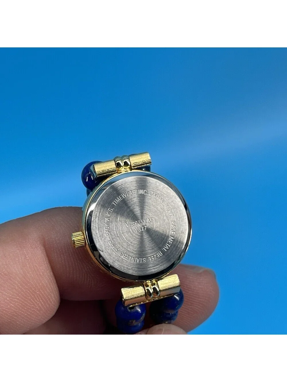 Gloria Vanderbilt Vintage Blue Lapis Bead Watch New Old Stock No Battery